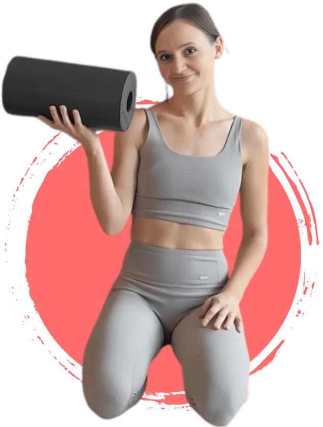 Frau mit Yogamatte für Probetraining – Complete Life Präventionskurse